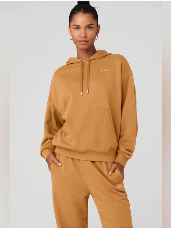 ALO Yoga Tops - ALO Accolade Hoodie in Toffee Medium